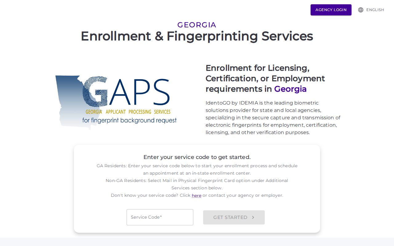 Cherokee County Georgia GAPS fingerprint criminal record registration