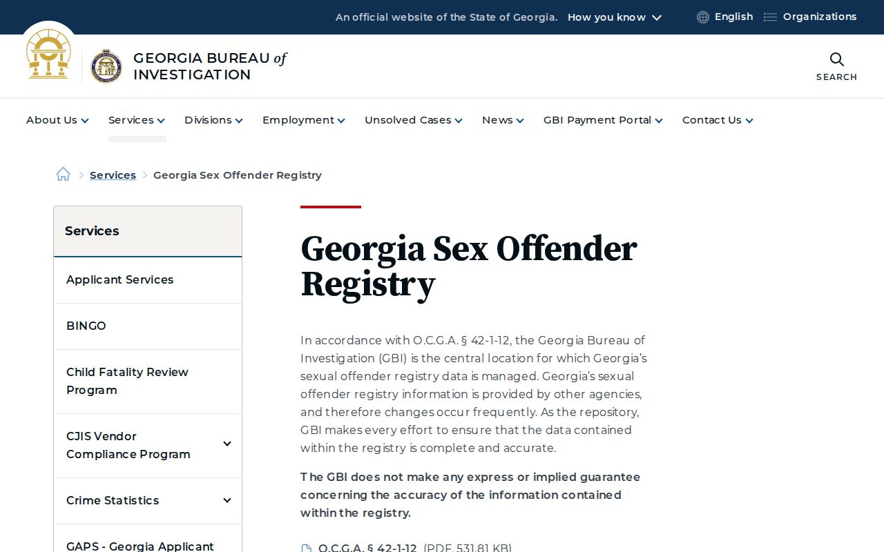 Cherokee County sex offender lookup through the GBI registry hub