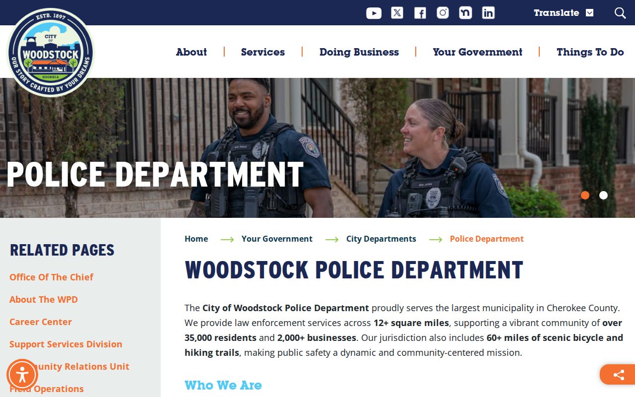 Woodstock criminal records at the Woodstock Police Department